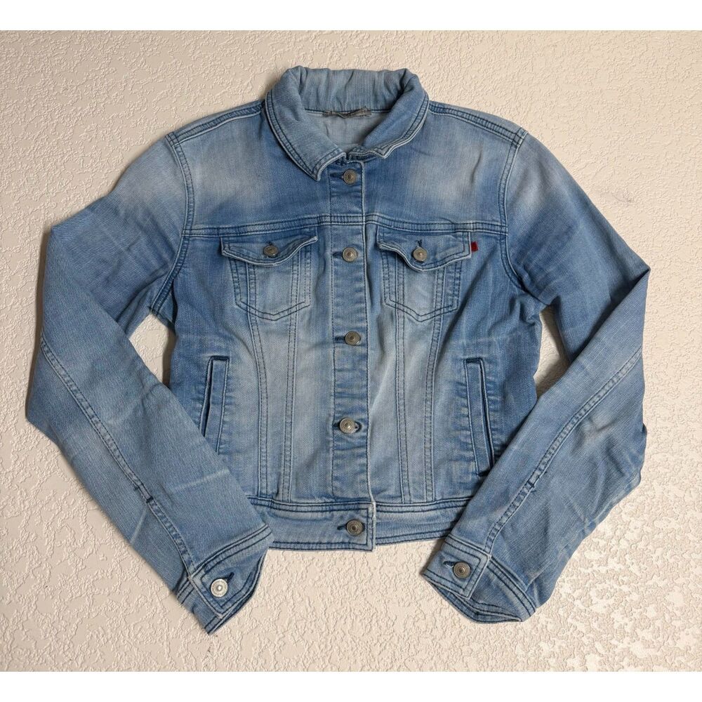 Light Wash Slim Fit Denim Jean Jacket Women’s L Stretch